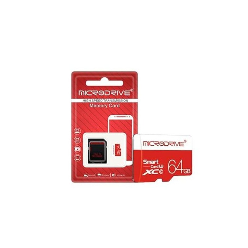 Carte Mémoire Micro SD avec Adapteur SD 64GB Microdrive