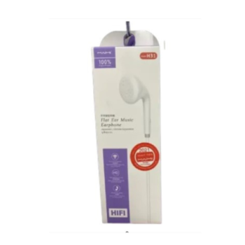 H31 - Ecouteur Flat Ear AUX Blanc