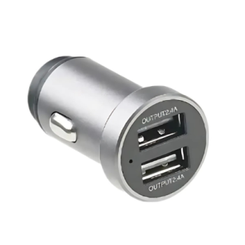 CC122 - Chargeur allume cigare Dual USB 5V 2.4 Gris