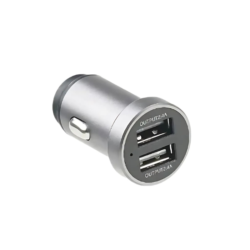 CC122 - Chargeur allume cigare Dual USB 5V 2.4 Gris