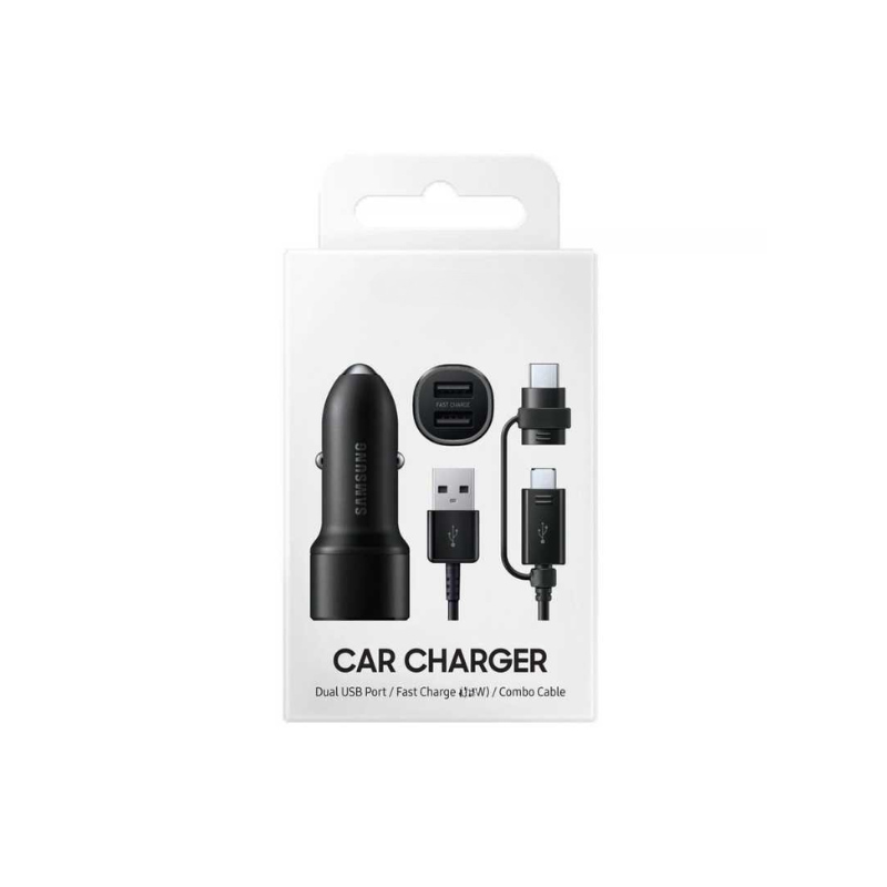 T72 IOS - Kit chargeur allume cigare double port USB Noir avec Cable IOS