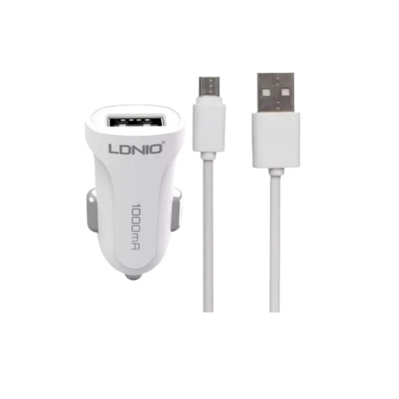 DLC17 USB/C - Kit Chargeur Allume Cigare USB (Avec Cable USB C) Blanc