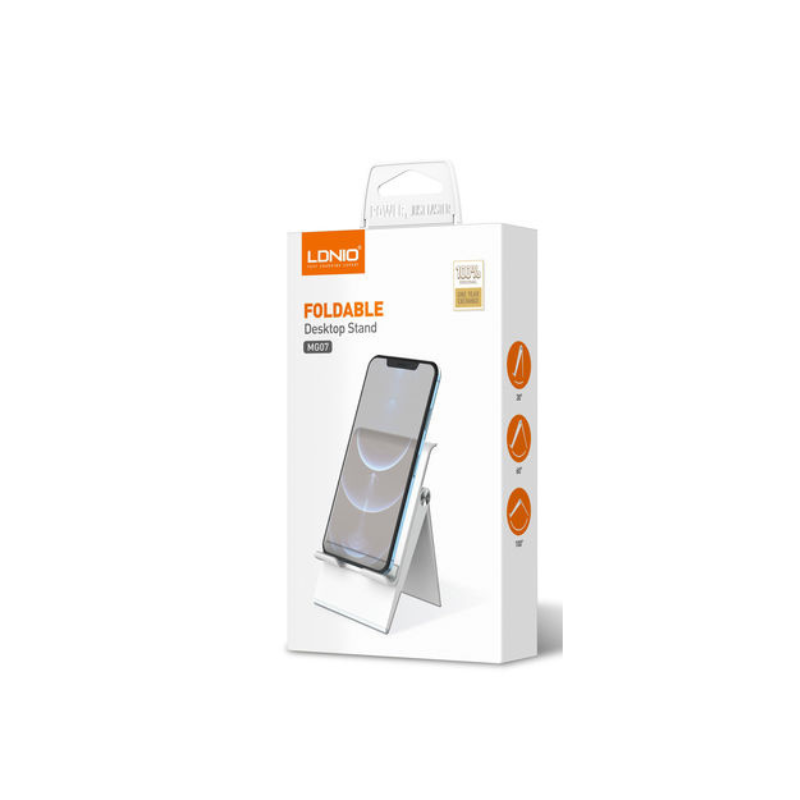 MG07 - Support de téléphone bureau Pliable Blanc
