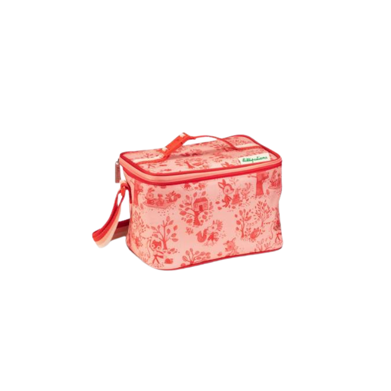 SAC À REPAS ISOTHERME ROSE MOTIF FLEURI