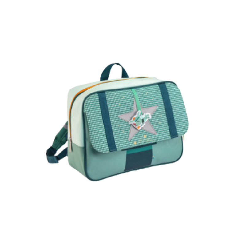 CARTABLE ENFANT VERT ET BLEU AVEC ÉTOILE