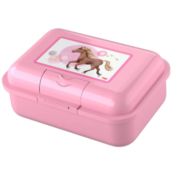 BOÎTE À GOÛTER ROSE MOTIF CHEVAL