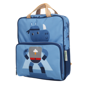 CARTABLE | SAC À DOS ENFANT BLEU AVEC MOTIF RHINOCÉROS