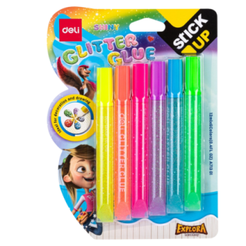 COLLE À PAILLETTES 12ML*6 ASS | GLITTER GLUE DEA71301
