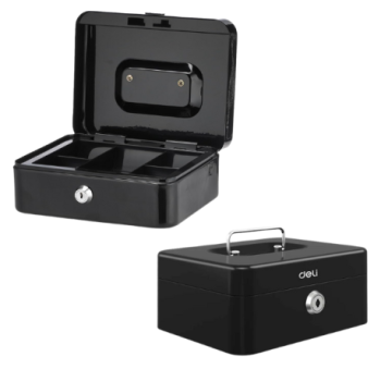 COFFRET NOIR | BOÎTE À BIJOUX 90*200*160MM | CASHBOX BLACK DET500