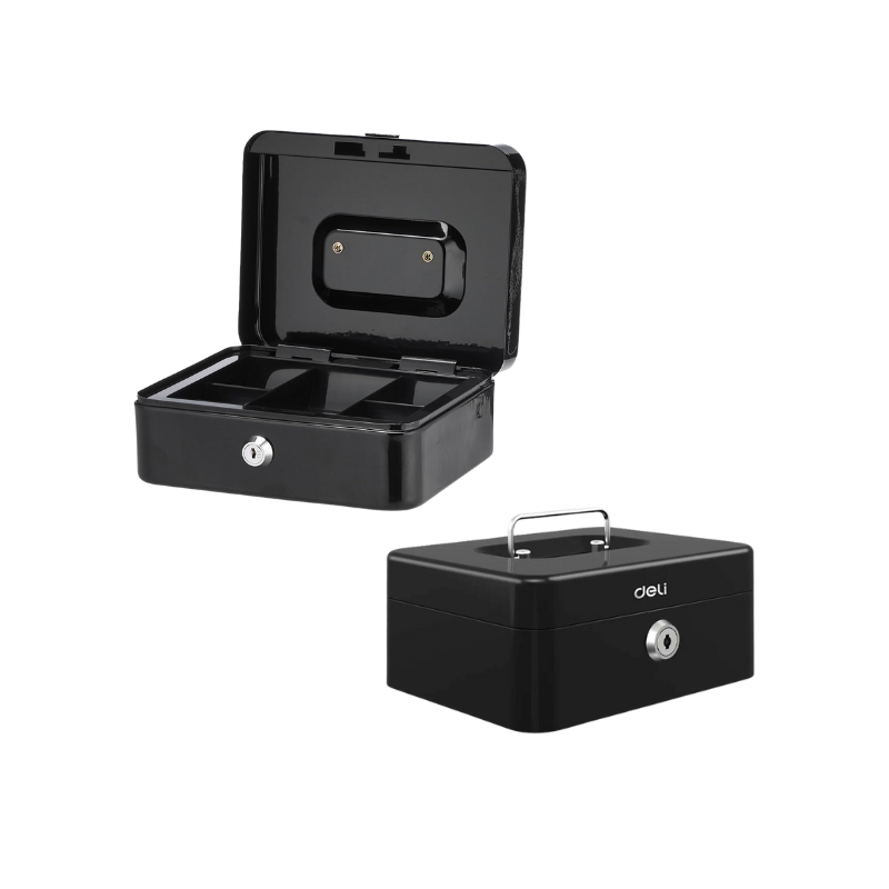 COFFRET NOIR | BOÎTE À BIJOUX 90*200*160MM | CASHBOX BLACK DET500