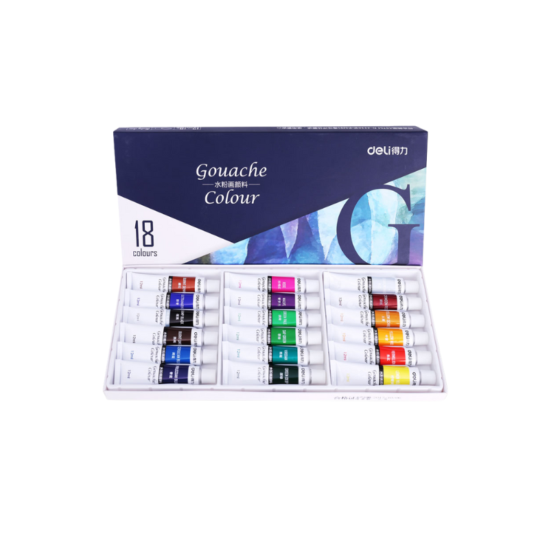PEINTURE 18CLRS 12ML | GOUACHE DE73854