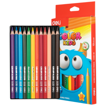 CRAYON DE COULEUR 12CLRS JUMBO | COLORED PENCIL DEC00600