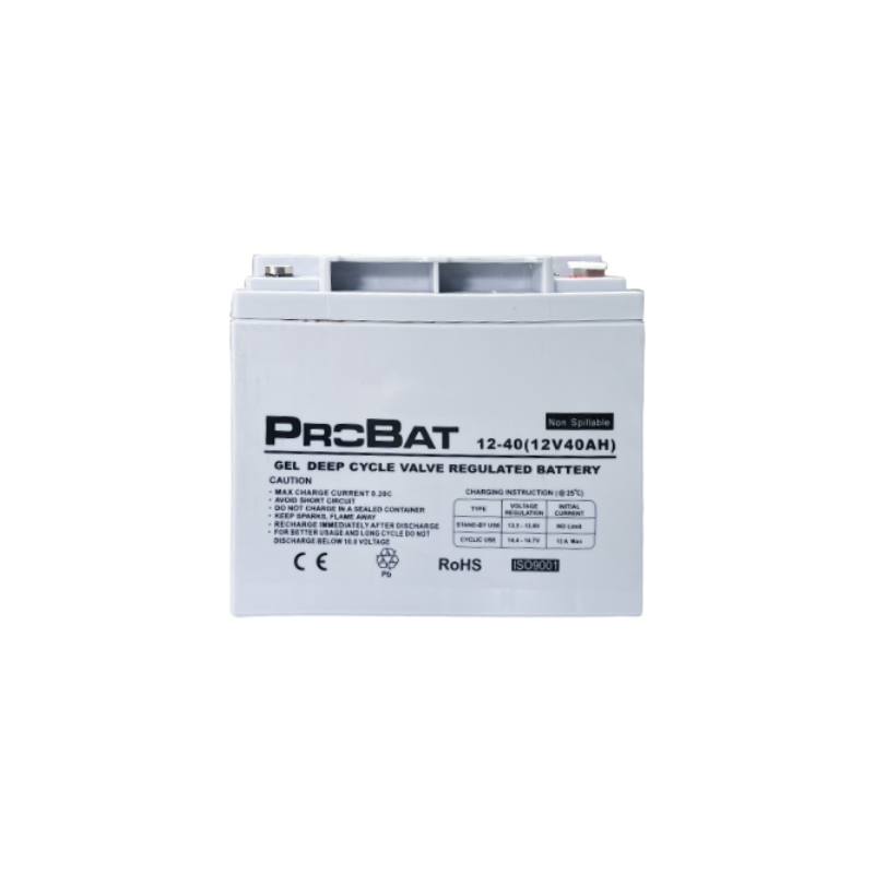 BATTERIE 40A SOLAIRE PURE GEL PROBAT