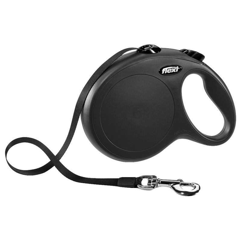 FLEXI NEW CLASSIC LAISSE NOIR M LAISSE SANGLE2 25KG