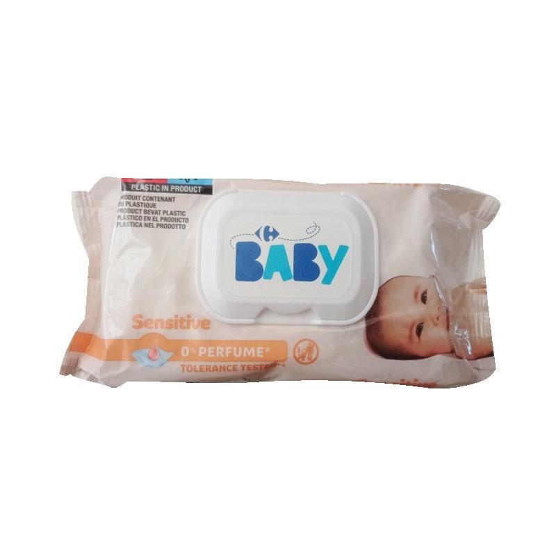 Lingettes bébé Peaux Sensibles Carrefour | Sans parfum