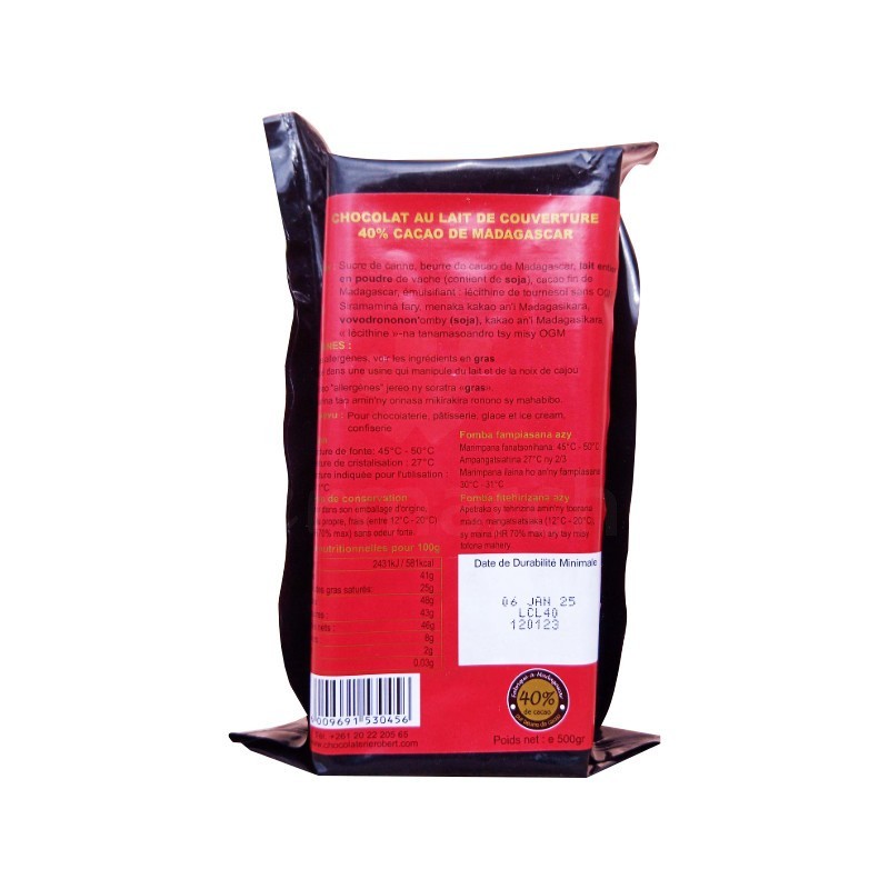 Chocolat au lait patissier Chocolat Robert 500g | 40%