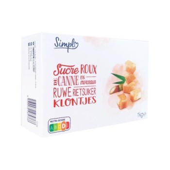 Sucre de canne roux Simpl 1KG | en morceaux