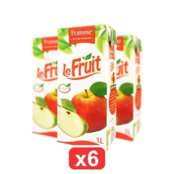 Pack de 6 Jus de Pomme en brique LeFRUIT 1L |  Fabriqué à Madagascar