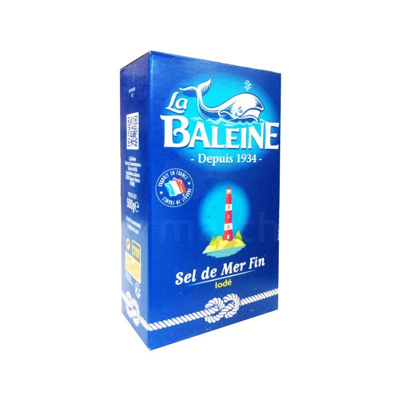 Sel Fin La Baleine 500g | Sel de mer iodé et fluoré
