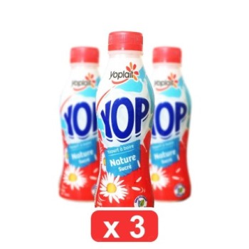 Pack de 3 Yop Nature sucré Yoplait 250ml | Yaourt à boire