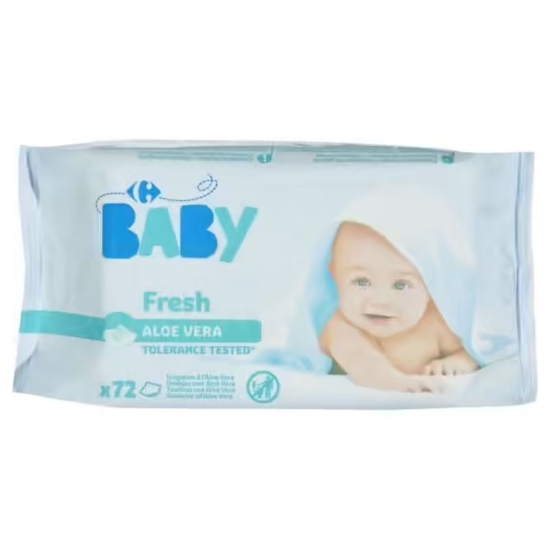 Lingettes bébé fresh Carrefour x 72