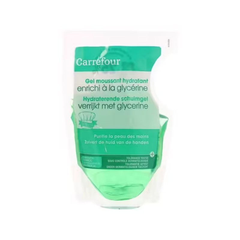 Gel liquide moussant hydratant recharge savon Carrefour 250ml
