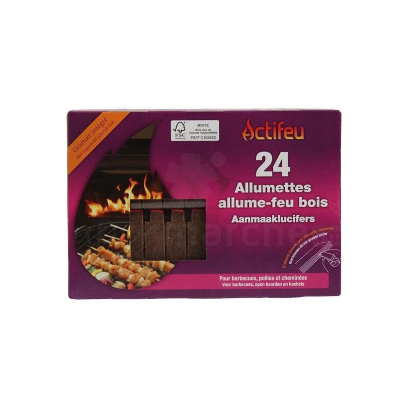 Allumettes allume feu Actifeu x24