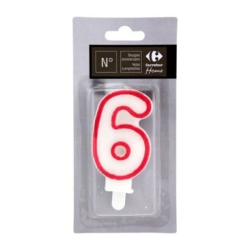 Bougies chiffre 6 avec bobeche Carrefour