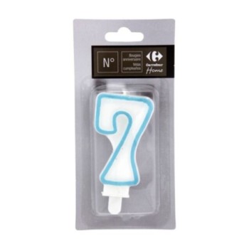 Bougies chiffre 7 avec bobeche  Carrefour