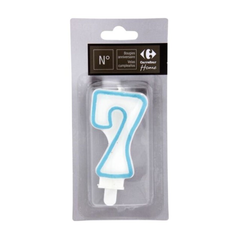 Bougies chiffre 7 avec bobeche  Carrefour