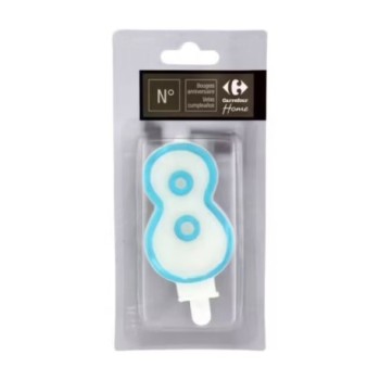 Bougies chiffre 8 avec bobeche Carrefour