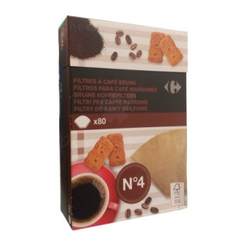 Filtre à café Brun N°4  Carrefour| 80 pièces