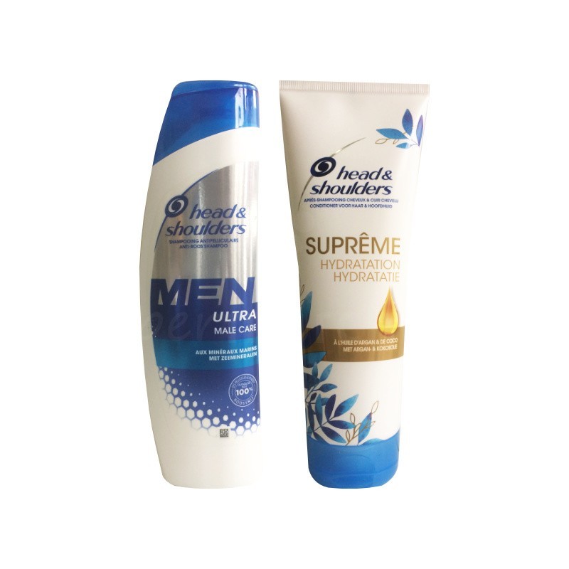 Pack Shampoing Anti-pelliculaire pour homme Head & Shoulders + Après-shampoing suprême hydratation