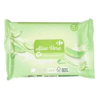 Lingettes humide aloe vera Carrefour x 42 | Biodégradable
