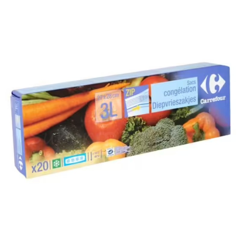 Sac de congélation avec zip Carrefour 3L x 20