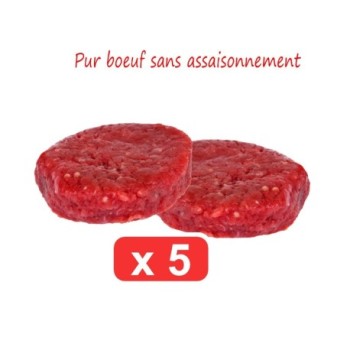 Steak haché pur boeuf 5x100g | 500g - sans assaisonement