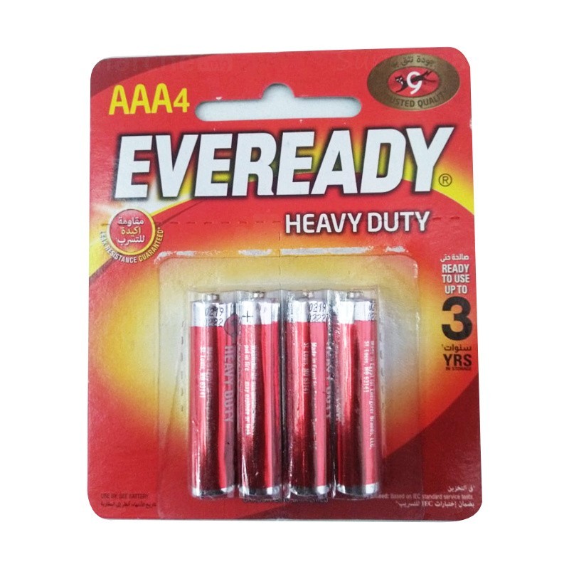 Plaquette de 4 piles LR3 -3A Eveready Red