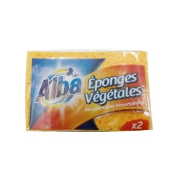 Paquet de 2 éponges végétales Alba Net | Résistante et Absorbante