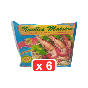 Pack de 6 nouille au crevette Matsiro Salone 85g | Pâtes instantanées