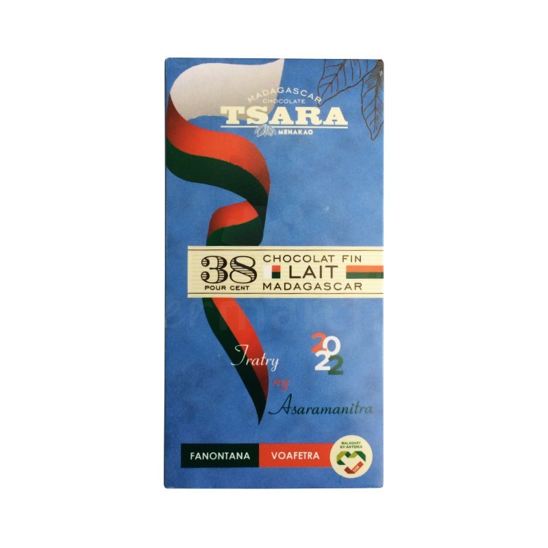 Chocolat au lait Aromatique Tsara 75g | Lait à 38% | Chocolat Premium de Madagascar