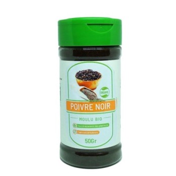 Poivre Noir Moulu Bio Phael Flor 50g | Sans Conservateurs | Issu Directement des Planteurs