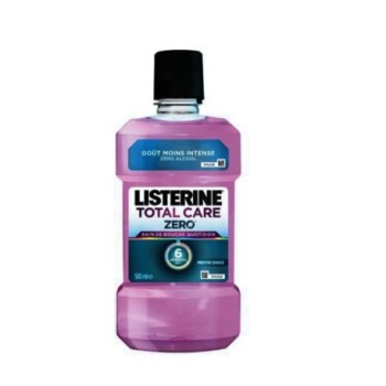 Total Care Zéro à la Menthe Douce Listerine 500ml  | Sans Alcool | Bain de Bouche Quotidien