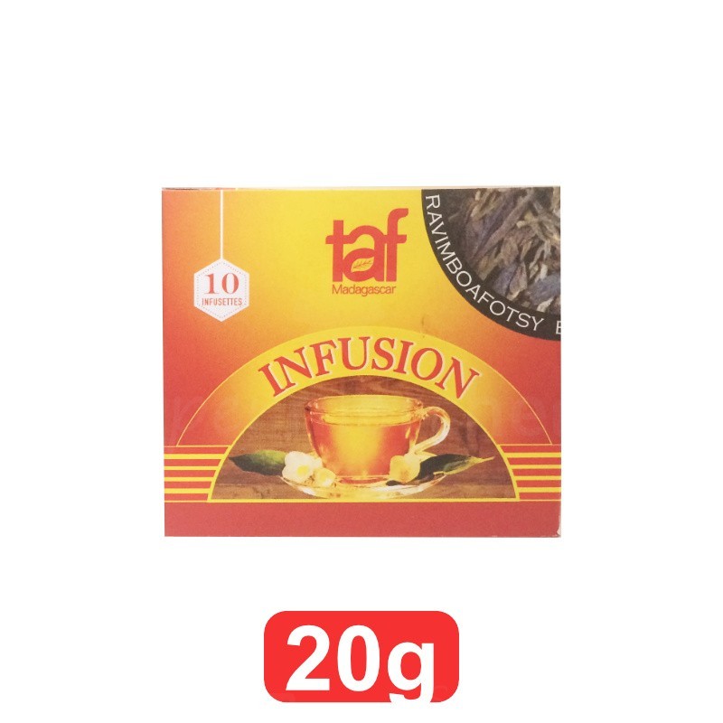 Infusion Ravimboafotsy Taf 20g | 10 infusettes | Thé tisane en infusette de Madagascar