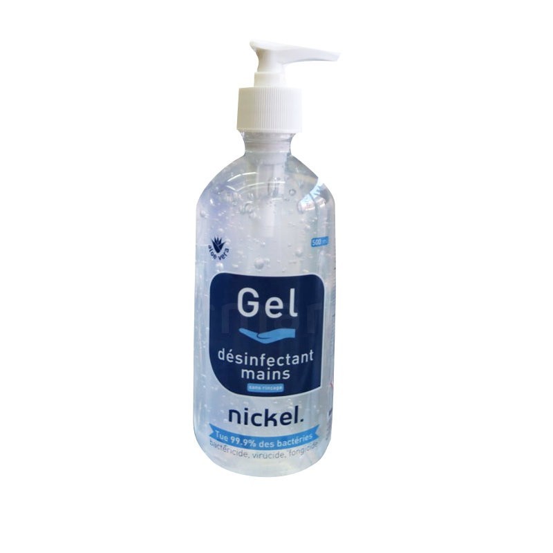 Gel Désinfectant Hydro-alcoolique à l'aloe Vera Nickel 500ml