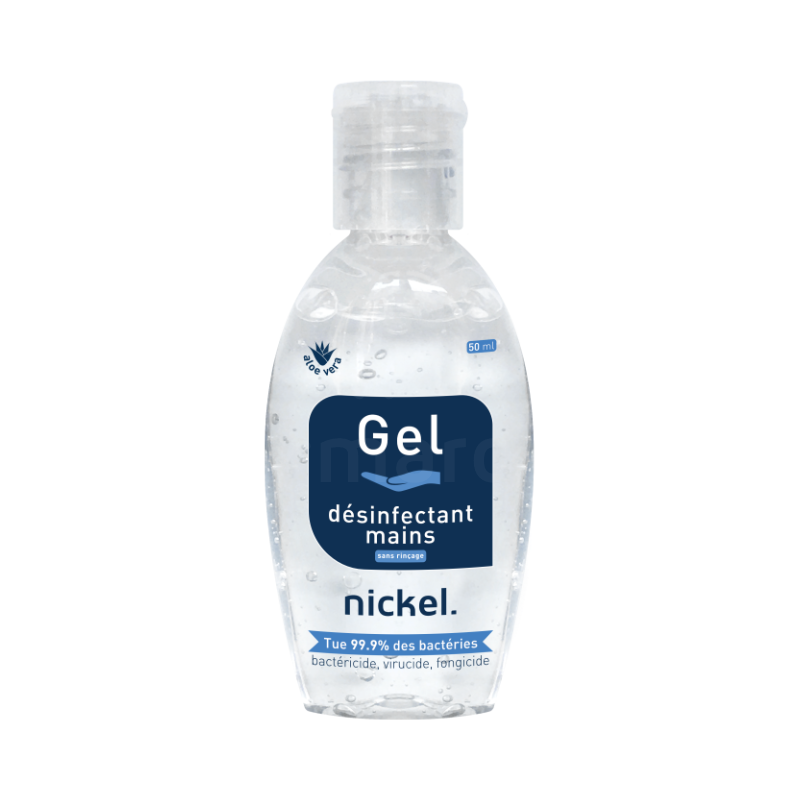 Gel Désinfectant Hydro-alcoolique à l'aloe Vera Nickel 50ml