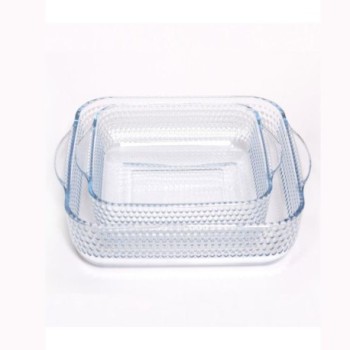 SET DE 2 PLATS CARRE A MOTIF POUR FOUR CT6