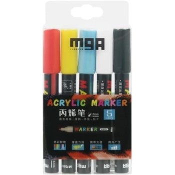 Marquer acryliques pqt 5 clrs