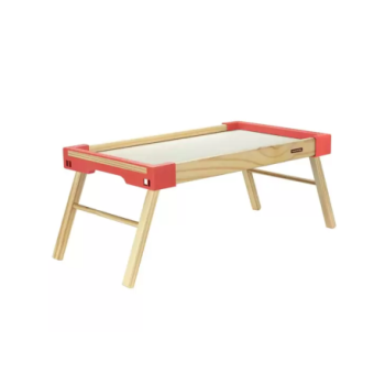 Plateau en bois avec pied pliable Couleur Rouge Orangée