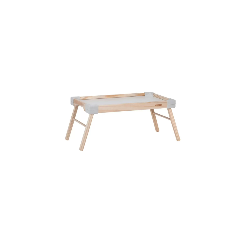 Plateau en bois avec pied  pliable Couleur Blanc