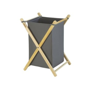 Panier polyvalent en bois et coton de 42L Couleur Noir